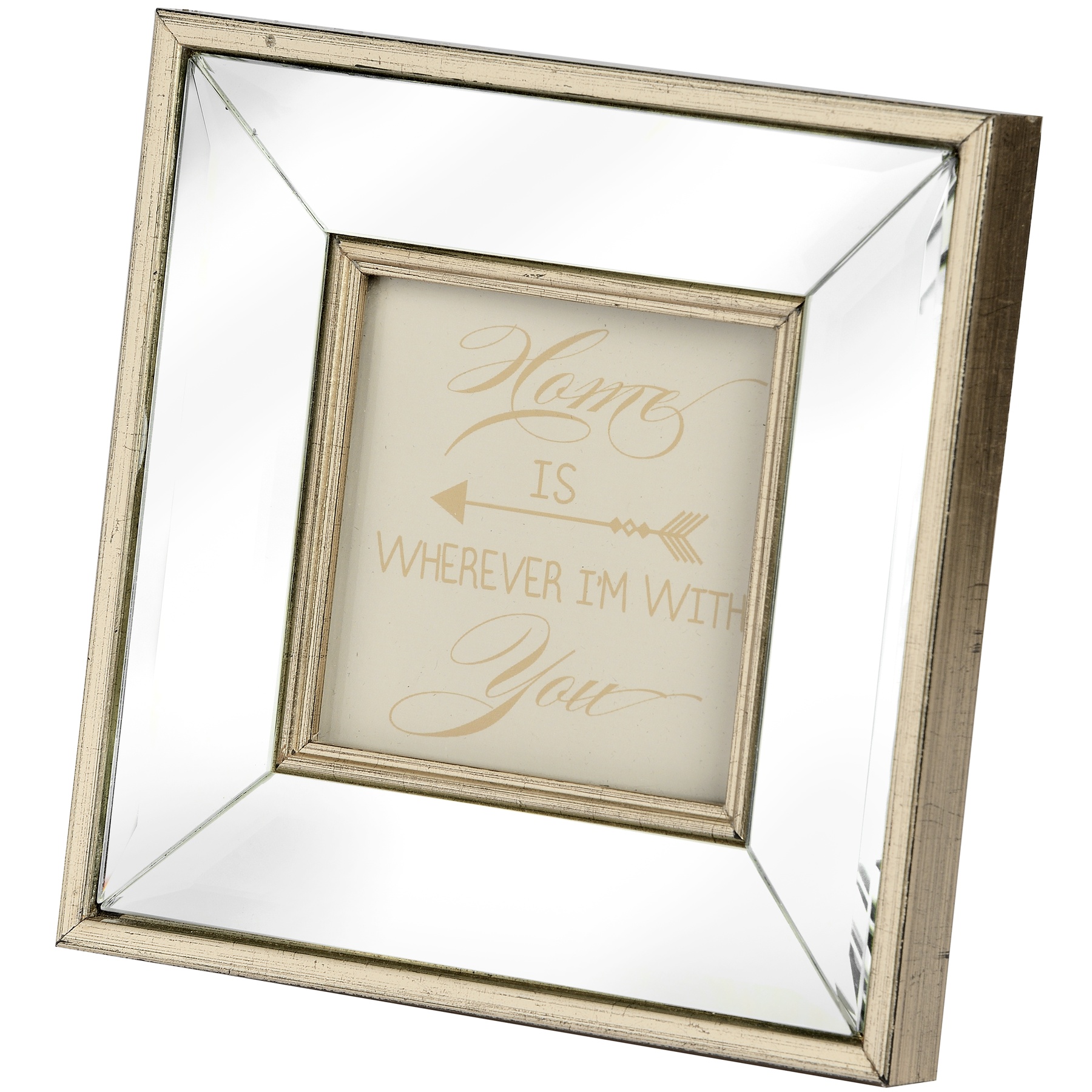 17122.jpg Square Mirror Bordered Photo Frame 4x4 - Image 1