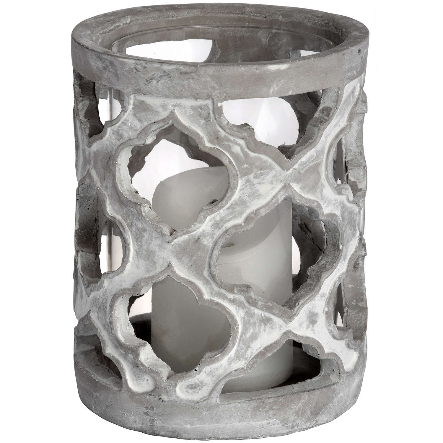 18525.jpg Small Stone Effect Patterned Candle Holder - Image 1