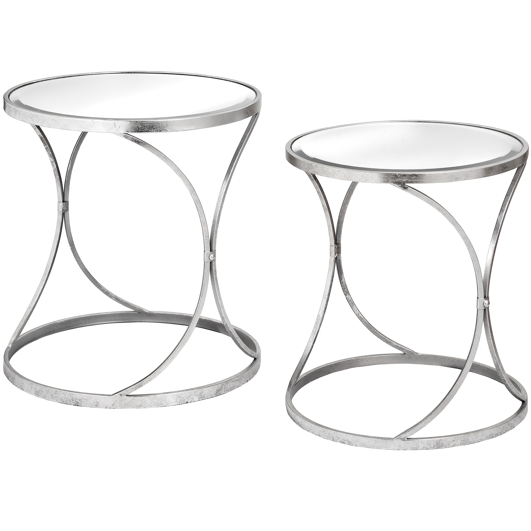 18777.jpg Silver Curved Design Set Of 2 Side Tables - Image 1