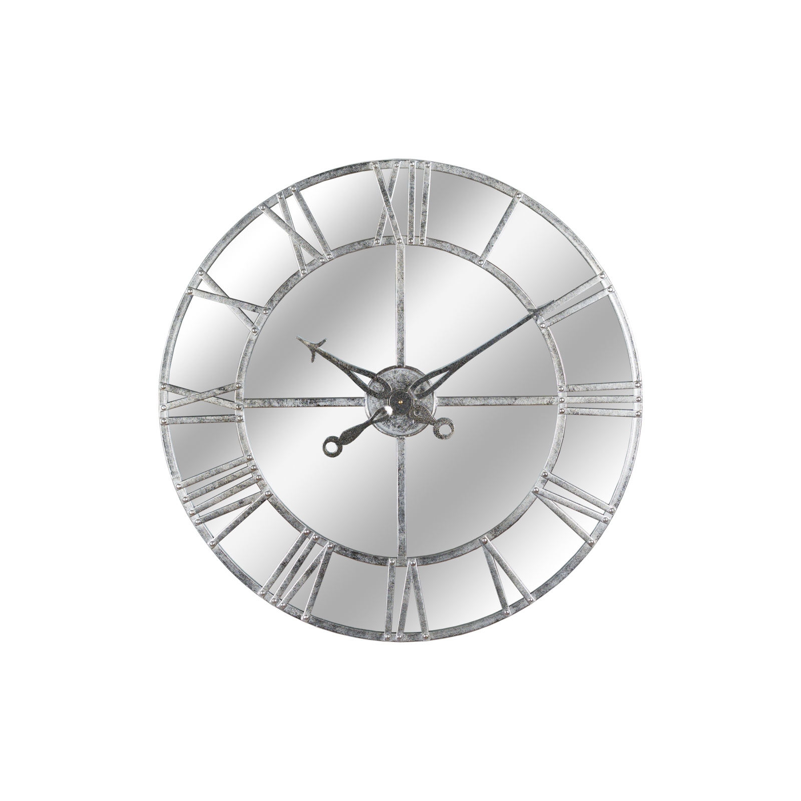 18899.jpg Silver Foil Mirrored Wall Clock - Image 1