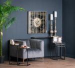 Large Mirrored Square Framed Clock With Moving Mechanism - Image 4