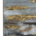 Large Abstract Grey And Gold Glass Image With Gold Frame - Image 2