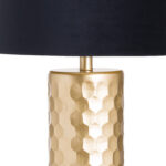 Jem Honey Comb Gold Table Lamp With Black Velvet Shade - Image 2