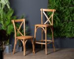 Light Oak Cross Back Dining Chair - Image 4