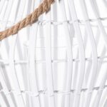 White Rattan Large Convex Lantern - Image 2
