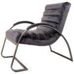 Grey And Silver Ribbed Ark Chair - Image 2