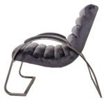 Grey And Silver Ribbed Ark Chair - Image 3