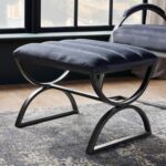 Grey And Silver Ribbed Stool - Image 4