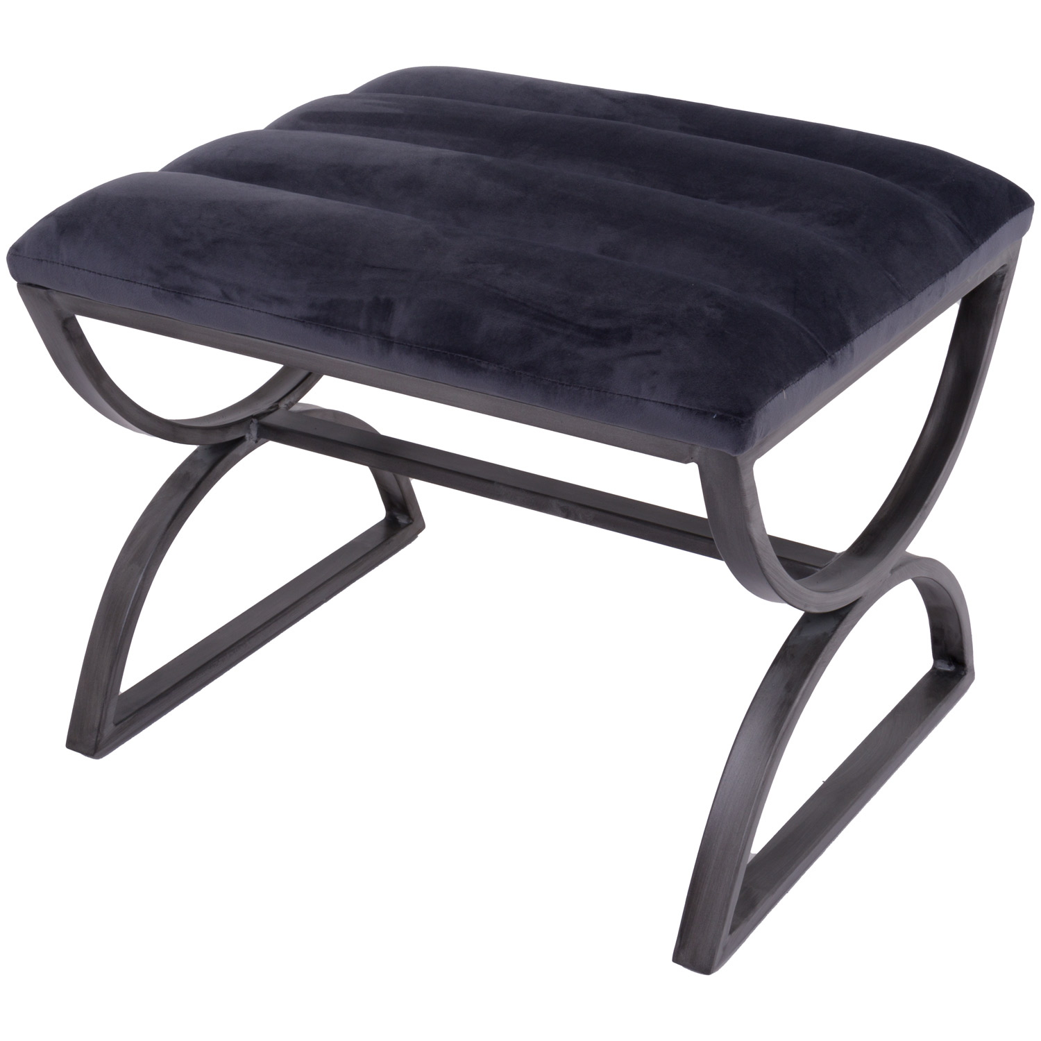 21485.jpg Grey And Silver Ribbed Stool - Image 1