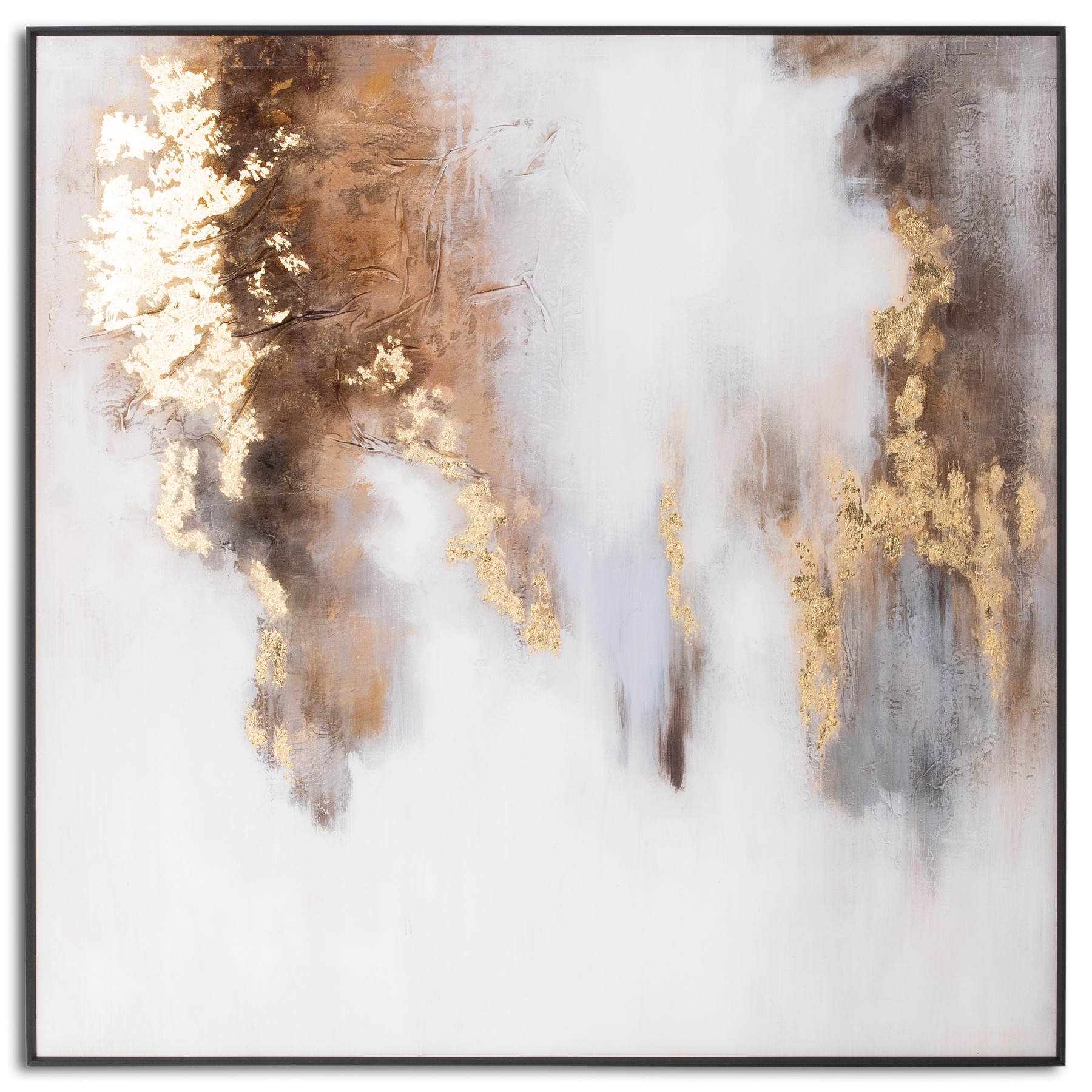 21788.jpg Metallic Soft Abstract Glass Image In Gold Frame - Image 1