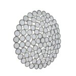 Large Round Convex Antiqued Silver Multi Mirror