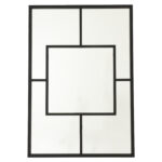 Black Multi Paned Patterned Window Mirror