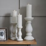 Small Matt White Ceramic Candle Holder - Image 3