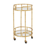 Gold Round Drinks Trolley