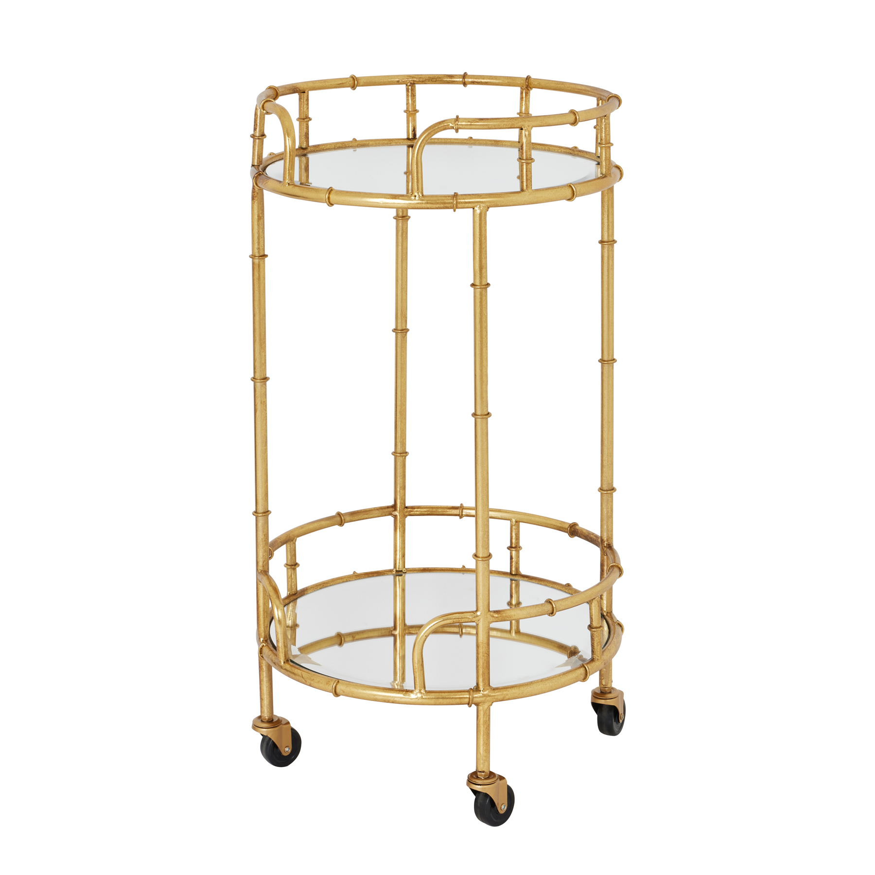 22484.jpg Gold Round Drinks Trolley - Image 1
