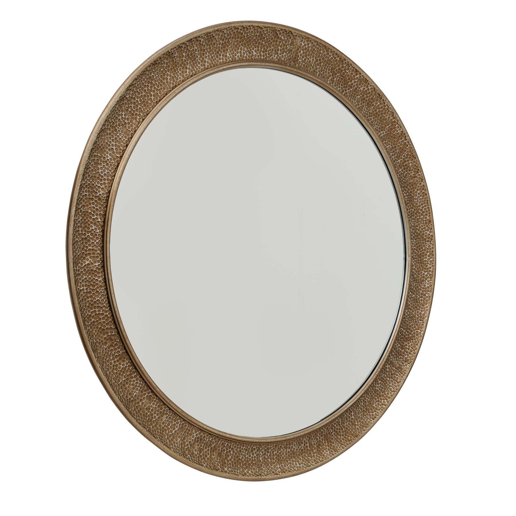 22490.jpg Hammered Large Brass Wall Mirror - Image 1
