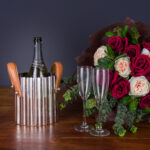 Silver Fluted Leather Handled Single Champagne Cooler - Image 3