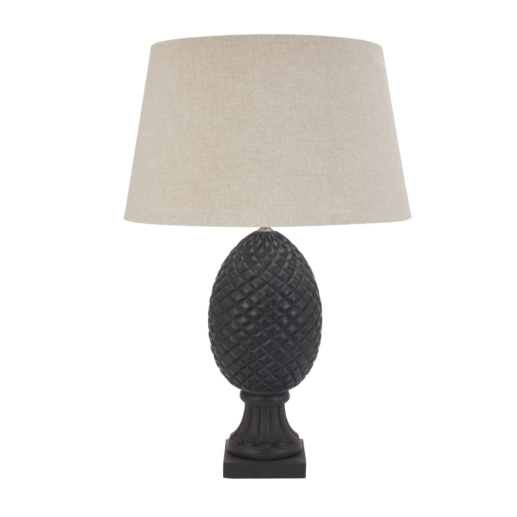 22661.jpg Delaney Grey Pineapple Lamp With Linen Shade - Image 1