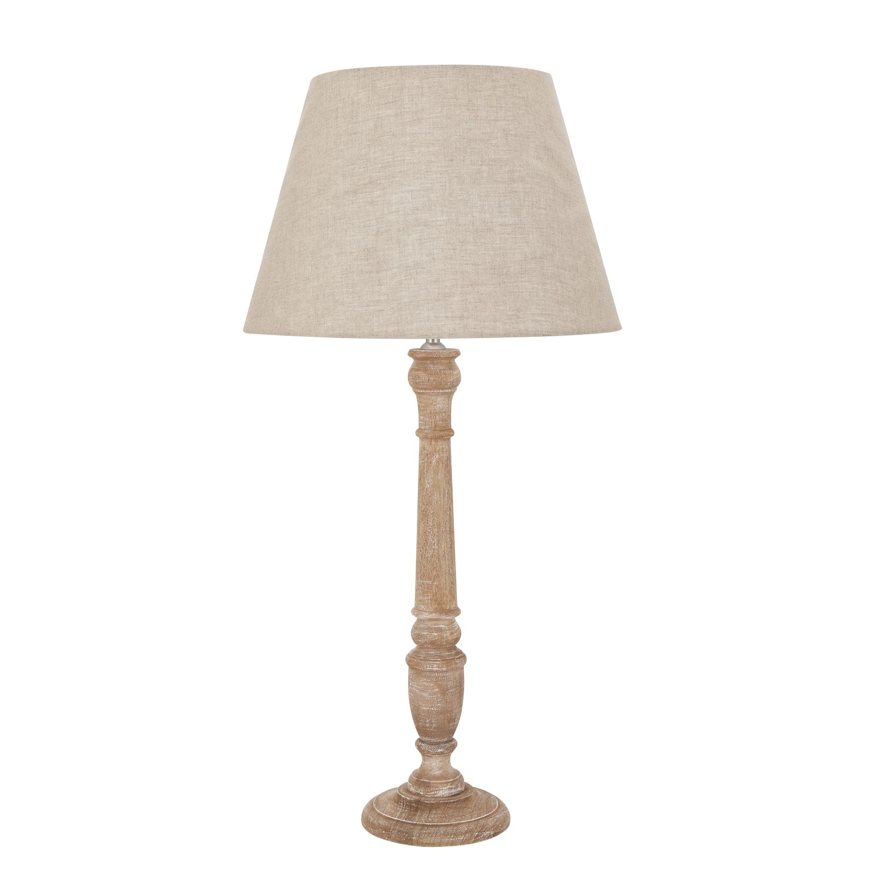 22669.jpg Delaney Natural Wash Spindle Lamp With Linen Shade - Image 1