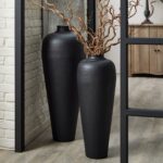 Matt Black Medium Hammered Vase Without Lid - Image 4