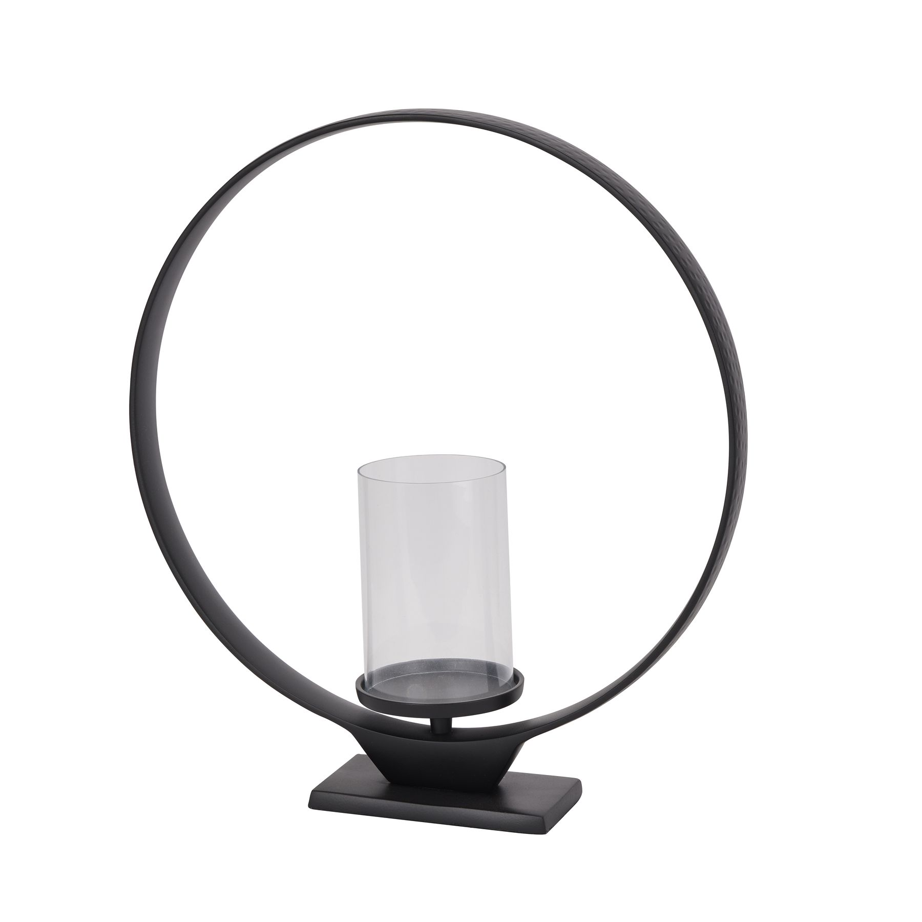 22876.jpg Black Hoop Large Hurricane Lantern - Image 1